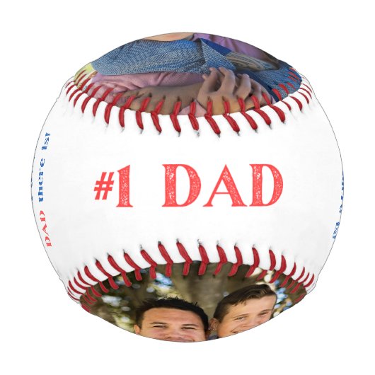 最も素晴らしパパの口ひげ写真父の日 野球ボール (正面)