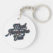 最も素晴らしパパの父の日 |キーチェーン キーホルダー (裏面)