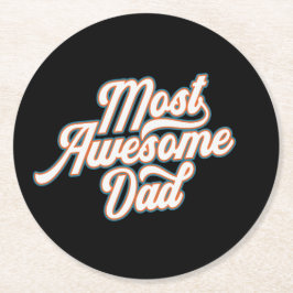 最も素晴らしパパの父の日 |コースター ラウンドペーパーコースター