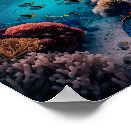 最も美しいサンゴ礁淡水サンゴ礁 ポスター (角)
