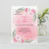最も美しいピンクの結婚式招待状 招待状 (スタンド正面)