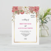 最も美しいピンクの結婚式招待状 招待状 (スタンド正面)