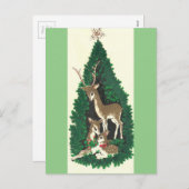 最も美しいヴィンテージクリスマストインデナーファミリー シーズンポストカード (正面/裏面)