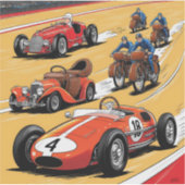 最も美しい古いレーシングカー シール (正面)