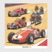 最も美しい古いレーシングカー シール (シート)