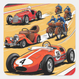 最も美しい古いレーシングカー スクエアシール