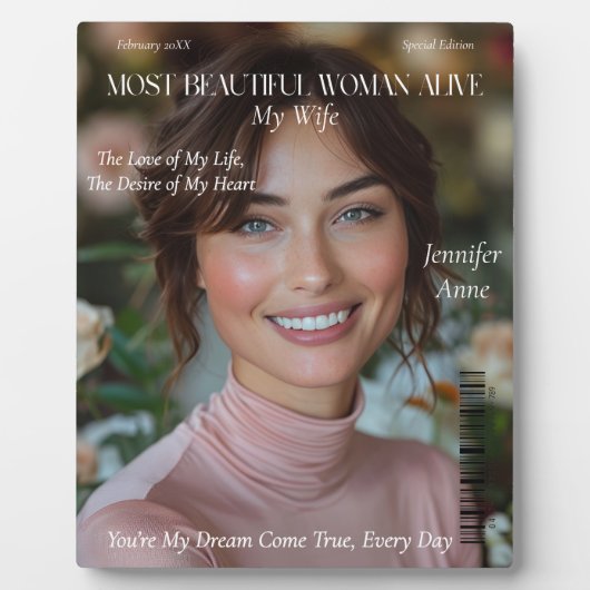 最も美しい女性の生きている妻ガールフレンド フォトプラーク (正面)