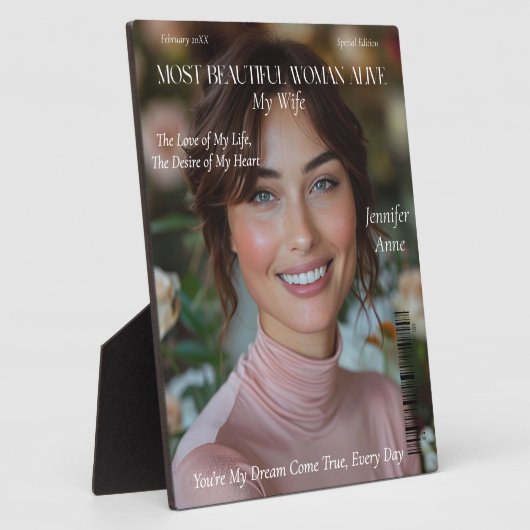 最も美しい女性の生きている妻ガールフレンド フォトプラーク (側面)