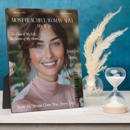 最も美しい女性の生きている妻ガールフレンド フォトプラーク (側面)