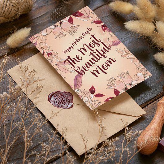 最も美しい母をパーソナライズ カード