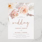 最も美しい結婚：神の赤面フローラ 箔招待状 (正面)