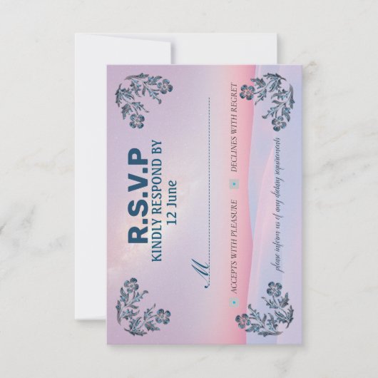 最も美しい色の招待カード RSVP (正面)