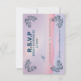 最も美しい色の招待カード RSVP