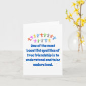 最も美しい資質の一つ – Friendship Q カード (黄色い花)