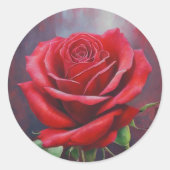 最も美しい赤いローズシール ラウンドシール (正面)