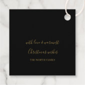 最も美しい雪の結晶パターン ゴールド/ブラック ID846 フェイバータグ (裏面)