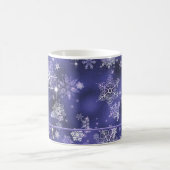 最も美しい雪の結晶 パターン Violet ID846 コーヒーマグカップ (中央)