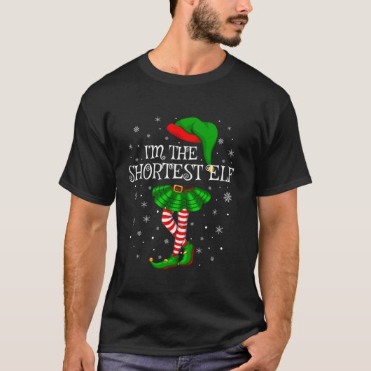 最も背が低いエルフのクリスマスの一致する家族グループ Tシャツ (正面)