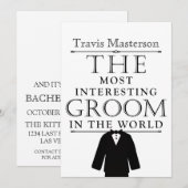 最も興味深い新郎の最後の独身パーティー招待状 招待状 (正面/裏面)