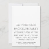最も興味深い新郎の独身最後のパーティー招待状 招待状 (裏面)