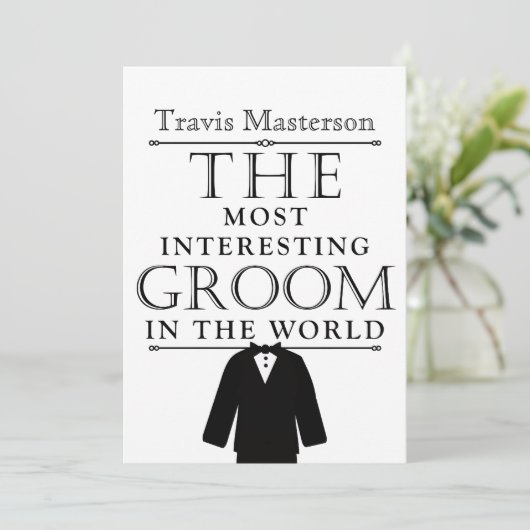 最も興味深い新郎の独身最後のパーティー招待状 招待状 (スタンド正面)