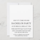 最も興味深い新郎の独身最後のパーティー招待状 招待状 (裏面)