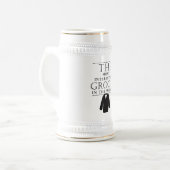 最も興味深い新郎独身男性スタイン、ブラック ビールジョッキ (正面左)