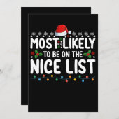 最も良いリストに載っている可能性が最も高いクリスマスの穴 招待状 (正面/裏面)