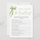 最も花嫁を知っているのは誰？ ブライズシャワーパーティーゲーム 招待状 (正面)