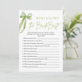 最も花嫁を知っているのは誰？ ブライズシャワーパーティーゲーム 招待状 (スタンド正面)