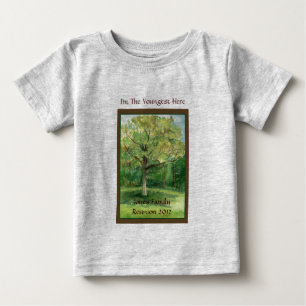 最も若い家族会のワイシャツ日除けの木 ベビーTシャツ