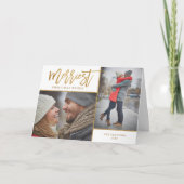 最も華やかな偽の金箔の2枚の写真が折り畳まれている シーズンカード (正面)