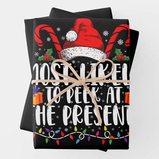 最も見る可能性が高いプレゼントファミリクリスマス ラッピングペーパーシート (インサイチュ)