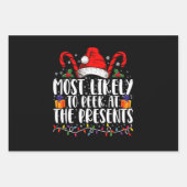 最も見る可能性が高いプレゼントファミリクリスマス ラッピングペーパーシート (正面)