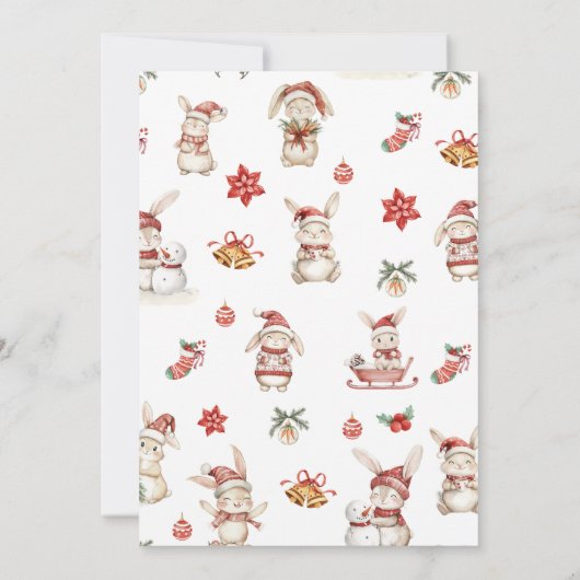 最も親しみやすいクリスマスの最初の誕生日の家具 招待状 (裏面)