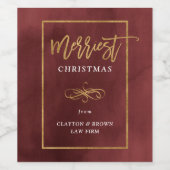 最も豪華な偽金箔コーポレートホリデーギフト ワインラベル (シングルラベル)