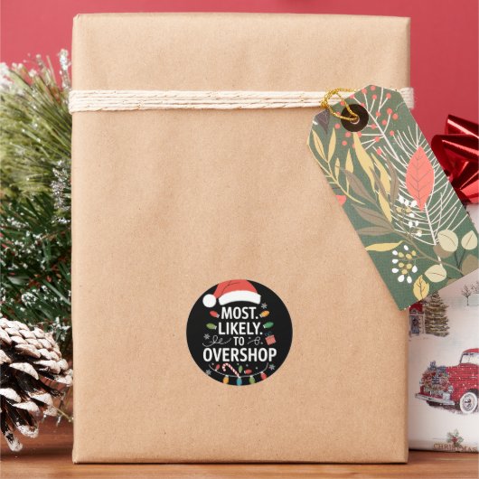 最も買い物が過ぎるショッピンググループ家族クリスマス ラウンドシール (クリスマス)