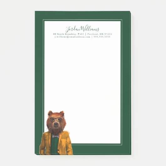 最も身なりのよいくまは|あなたの名前を加えます ポストイット (正面)