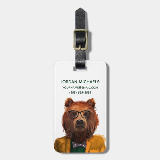 最も身なりのよいくまは|あなたの名前を加えます ラゲッジタグ (正面縦)