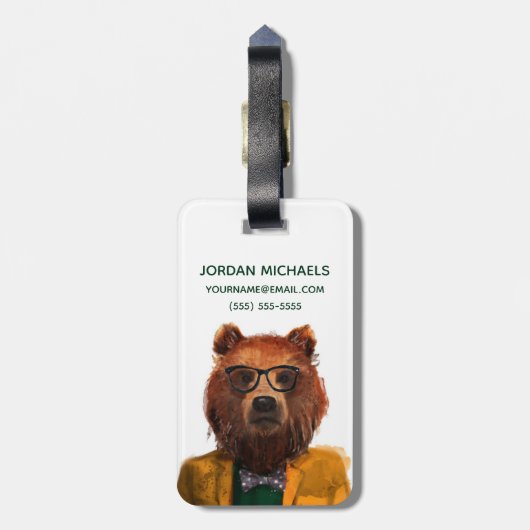 最も身なりのよいくまは|あなたの名前を加えます ラゲッジタグ (裏面縦)