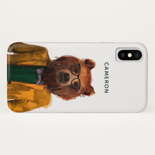 最も身なりのよいくまは|あなたの名前を加えます Case-Mate iPhoneケース (裏面(横))