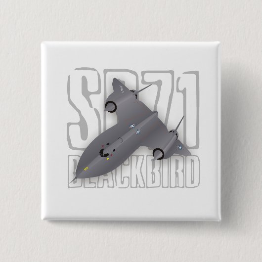 最も速い超音速偵察機: SR-71クロドリ 缶バッジ (正面)