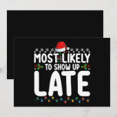 最も遅刻しそうなクリスマス家族 招待状 (正面/裏面)