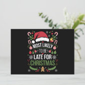 最も遅刻しそうなクリスマス 面白い家族 シーズンカード (スタンド正面)