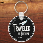 最も遠い飛行機賞を受賞 キーホルダー (正面)