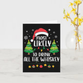 最も酒を飲み干しそうなクリスマスツリーの飾り カード (黄色い花)