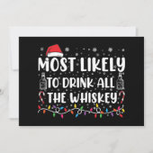 最も酒を飲み干しそうな家族のクリスマス Xmas 招待状 (正面)