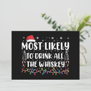 最も酒を飲み干すクリスマス家族Xmas 招待状