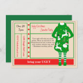 最も醜いクリスマスエバーセーターパーティの招待状 招待状 (正面/裏面)