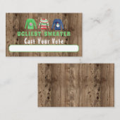 最も醜いクリスマスセーター投票カード エンクロージャーカード (正面/裏面)